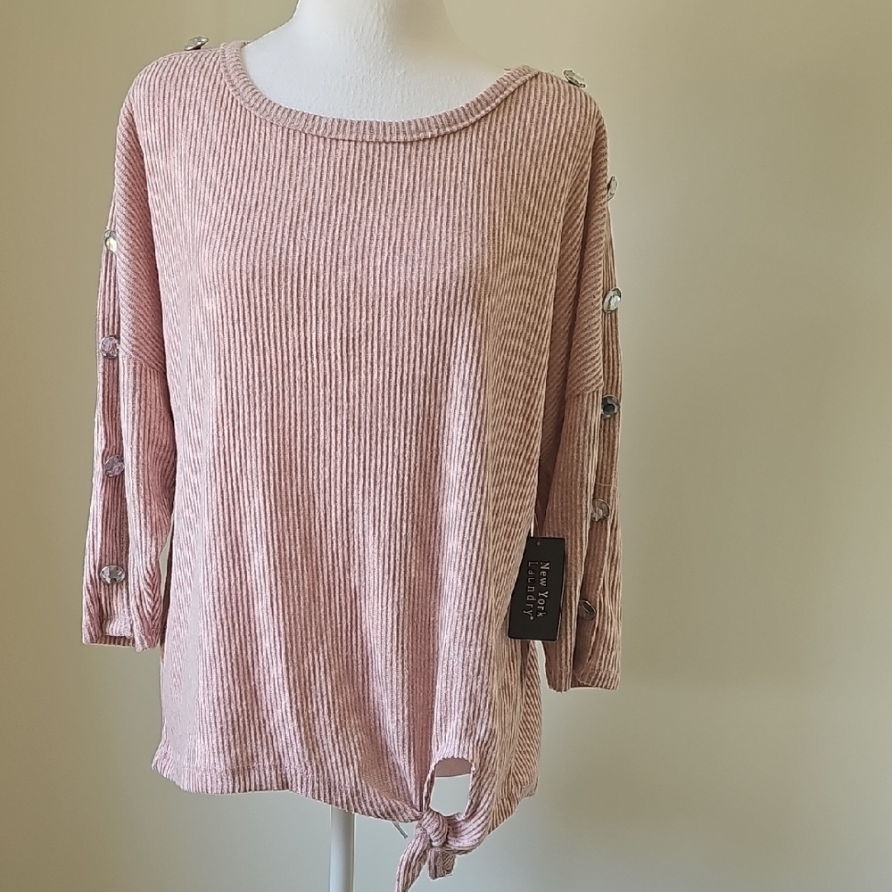 New York Laundry Pink Knit Top NWT